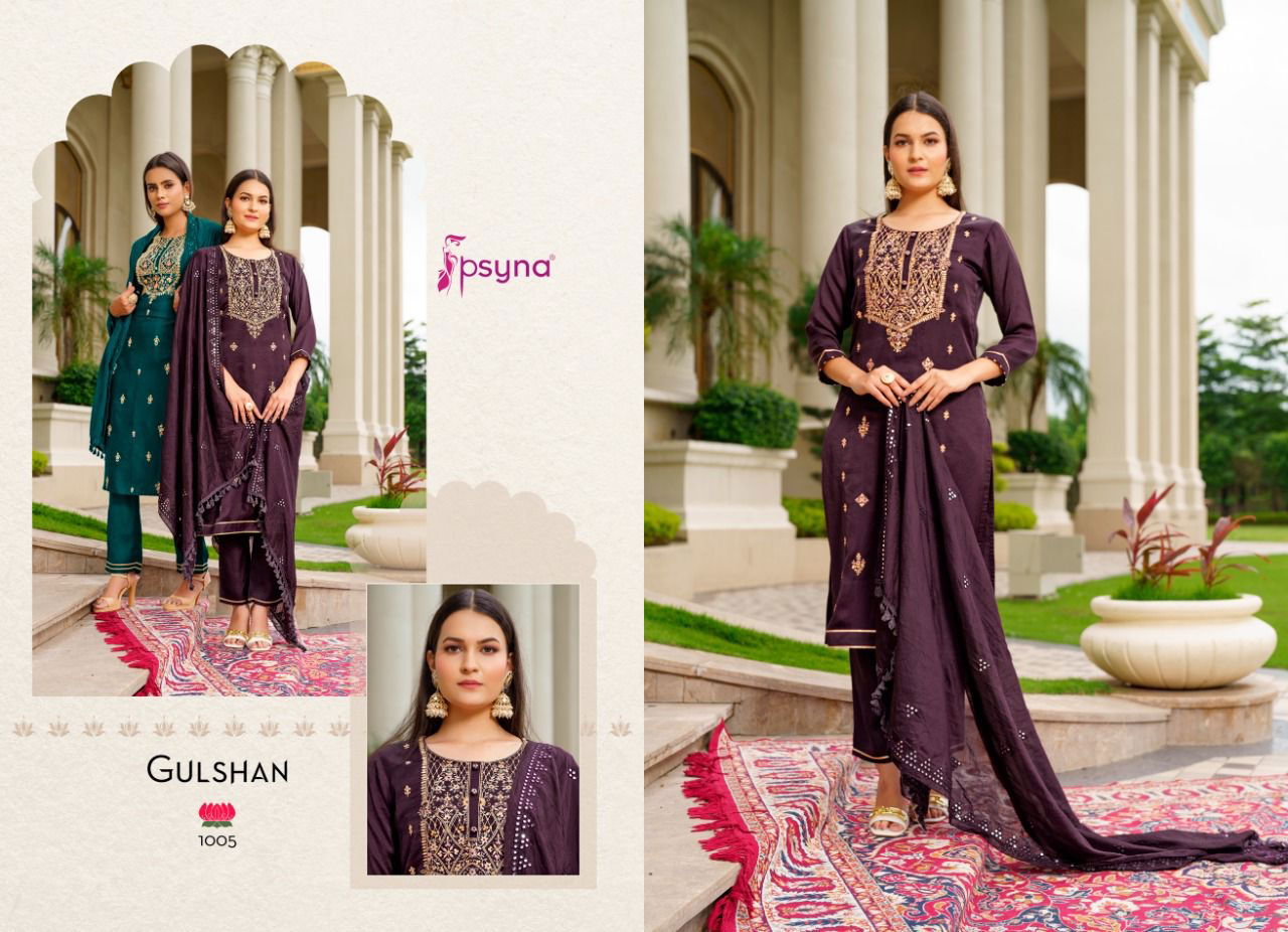 Psyna Gulshan Fancy Ethnic Wear Wholesale Readymade Salwar Suits Catalog